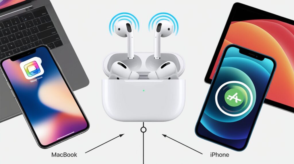 use airpods setup button you can easily switch between devices.